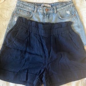 Shorts Lot Zara Jean Mango Linen Medium 6